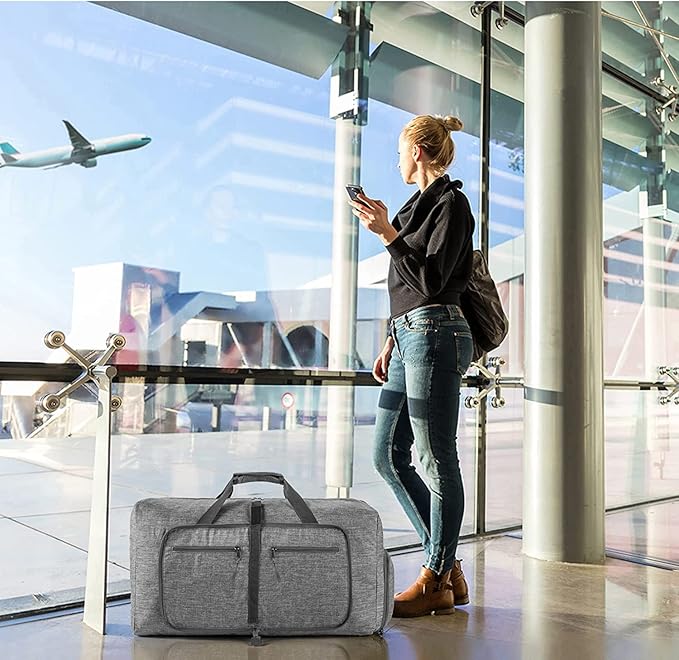 Vomgomfom Travel Duffle Bag for Men,65L 85L 115L Foldable Travel Duffel Bag with Shoes Compartment Overnight Bag for Men Women