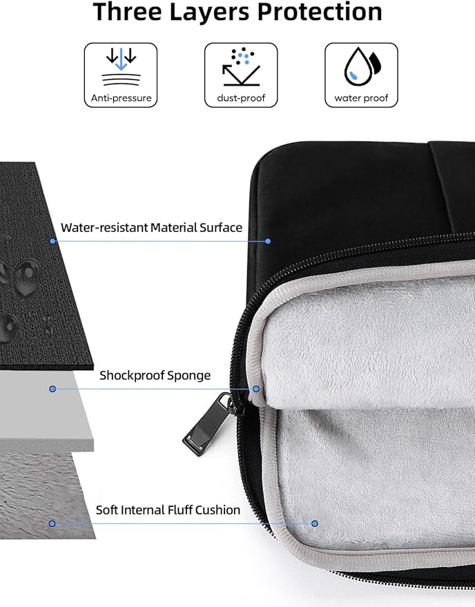 EVICIV Laptop Sleeve Case 22 inch, 360° Protective Laptop Carrying Case Computer Cover Bag with Handle for 20-22 inch Desktop, Portable Monitor, Notebook, Large Travel Briefcase Handbags(Black)