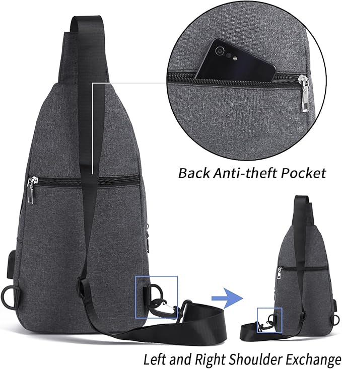 Seoky Rop Small Sling Bag Crossbody for Men Women One Strap Shoulder Cross Body Bag Sling Backpack for Travel