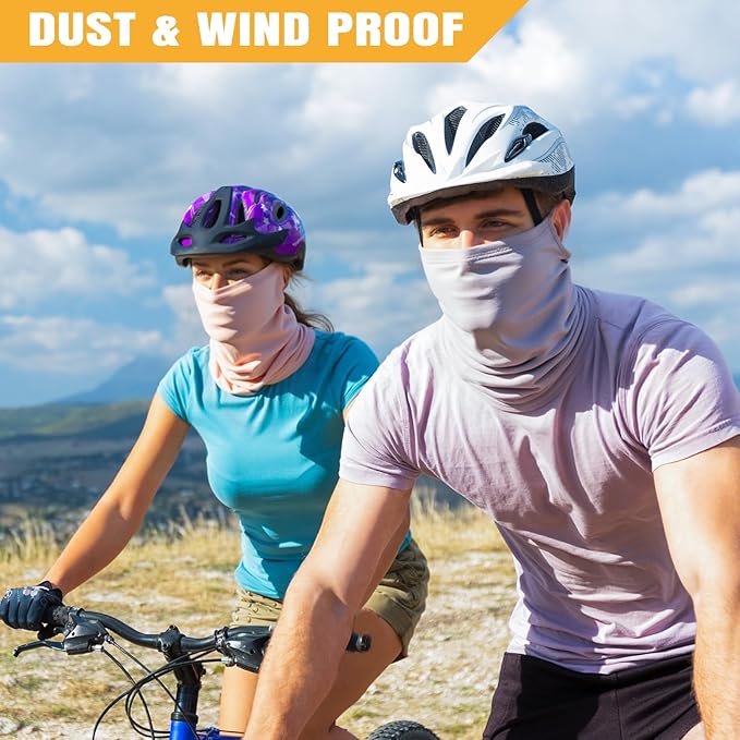 HONGTEYA 6 Pack Neck Gaiter Face Mask: Breathable Windproof Face Cover Balaclava High Elastic Earloop Bandana for Men Women