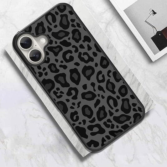 KANGHAR Case Compatible with iPhone 16 Pro,Black Leopard Design,Tire Texture Non-Slip +Shockproof Rugged TPU Protective Case for iPhone 16 Pro 6.3 Inch