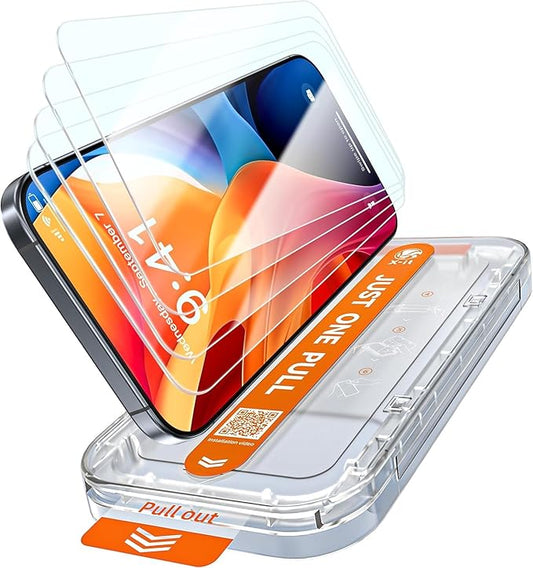 X-it 4-Pack HD Screen Protector for iPhone 16 Pro Max,[Military Grade Shatterproof],9H+ Tempered Glass,[Automatic dust Removal], 10x Military Protection, [Bubble-Free], Easy to Install,Case Friendly