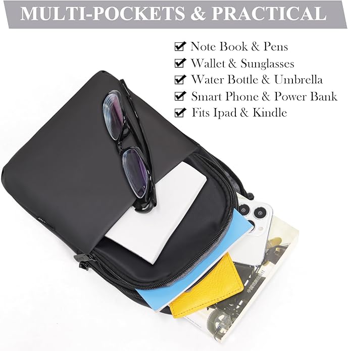 Waterproof Sling Bag Crossbody Bag for Travel Small Chest Bag for Women and Men travel sling bag for men