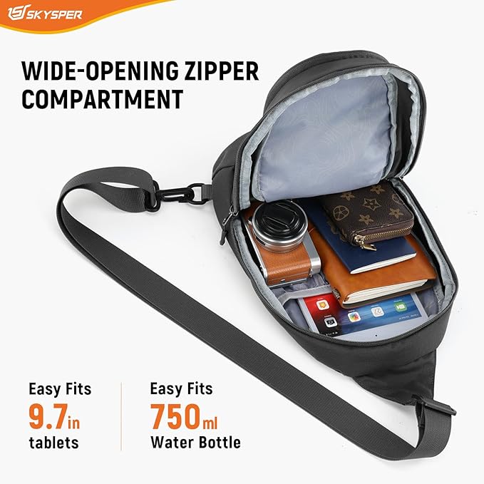 SKYSPER Sling Bag RFID Crossbody Sling Backpack Travel Cross Body Bag Shoulder Sling Daypack