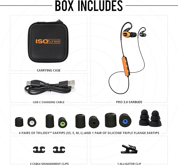 ISOtunes PRO 3.0 Bluetooth Hearing Protection - OSHA Approved Earbuds with 20 Hour Battery Life, Bluetooth Ear Protection with 27 dB Noise Reduction (NRR) Earplug Headphones - Durable Work Earbuds