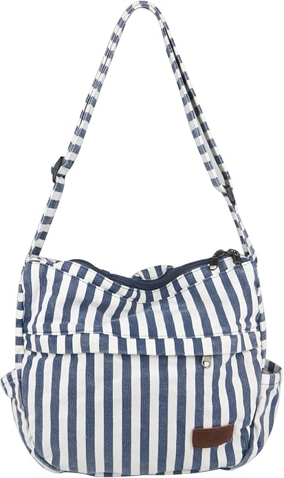 Large Canvas Messenger Bag with Multiple Pockets for Men and Women, Crossbody Shoulder Tote Hobo Laptop Bag