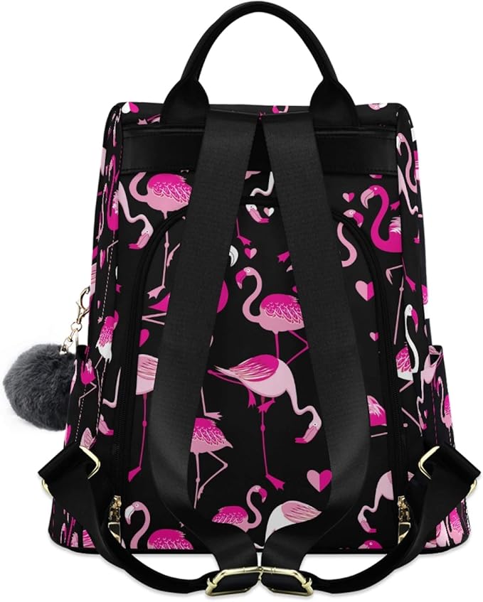 ALAZA Pink Flamingo Animal Backpack Purse for Women Anti Theft Fashion Back Pack Shoulder Bag