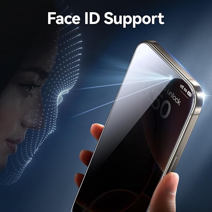 SMARTDEVIL 2PACK for iPhone 16 Pro Privacy Screen Protector Shatterproof Tempered Glass [True 28°Anti Spy] [9H Hardness] [Auto Dust-Elimination Install] [Bubble Free]