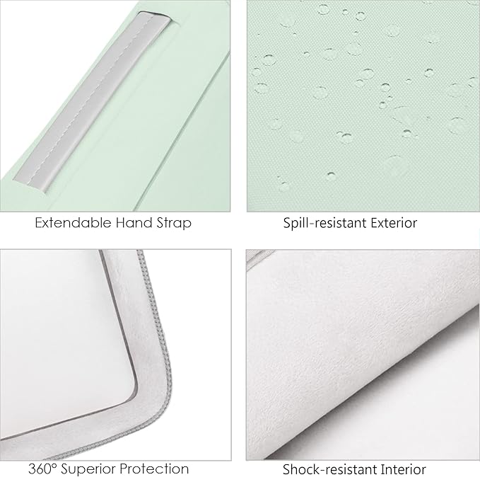 Lacdo 360° Protective Laptop Sleeve Case for 16 inch New MacBook Pro M4/M3/M2/M1 Pro/Max A3403 A3186 A2991 A2780 A2485 A2141 2024-2019, 15 inch Surface Laptop 7th Copilot+PC/6/5/4/3 Computer Bag,Green