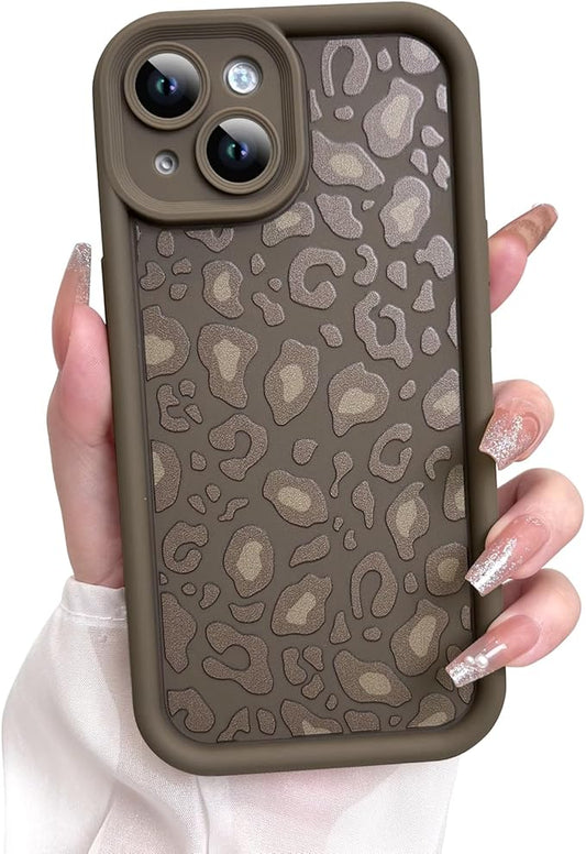 KANGHAR Case for iPhone 15 Plus Leopard Printed Pattern Cute Cheetah Phone Case Soft TPU Shockproof Protective Cover for iPhone 15 Plus 6.7 Inch Brown