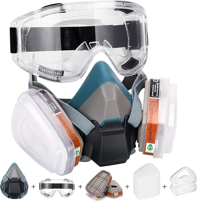 Gas Masks Survival Nuclear and Chemical, Full Face Gas Mask with Activated Carbon Filter