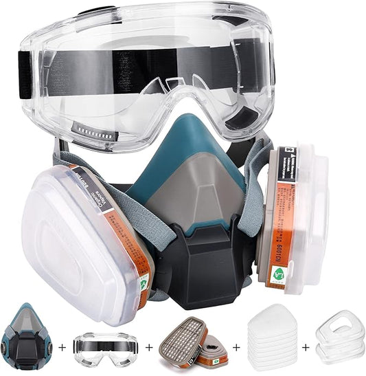 Gas Masks Survival Nuclear and Chemical, Full Face Gas Mask with Activated Carbon Filter