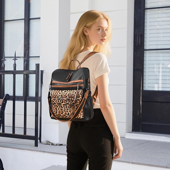 Dora & Liz Womens Backpack Purse Leather Fashion Travel Backpack Purse for Women Designer Ladies Shoulder Bags with Wristlet