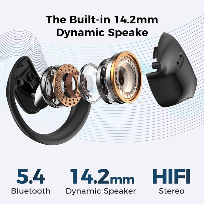 MINISO X15 PRO Translation Earbuds Open Ear Headphone Bluetooth 5.4 OWS AI Headphones Support 148 Languages Wireless Ear Buds with Earhooks IPX5 Waterproof Bluetooth Black（with AI）