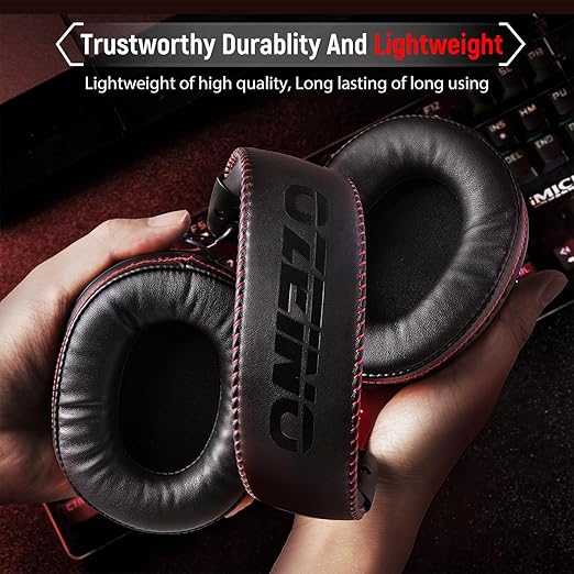 Ozeino Wireless Gaming Headset for Ps5 Ps4 PC Laptop Switch -2.4GHz Wireless Headphones with Detachable Noise Canceling Microphone 40H Playtime, Black