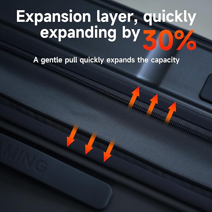 ROAMING Expandable 28-Inch Checked Luggage with Mute Brake Wheels Airline Approved Hard Shell Suitcases with Front Pocket Top Opening Luggage with TSA Lock for Short Business Travel, Glaze blue