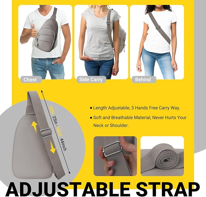 Crossbody Bags for Women, Sling Bag for Men, Small Hiking Backpack Anti Theft Lightweight for Outdoors Travel (M, Khaki)