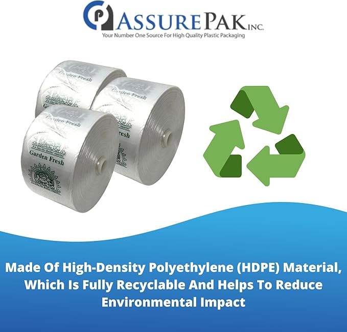 Clear Produce Bags Roll - 2250 Bags - 15"x20" – (3 Rolls, 8 Microns) – for Grocery, Small Business, Reusable Produce Use, Food & Storage Needs, Garden Fresh, Narrow Profile, Kitchen Use