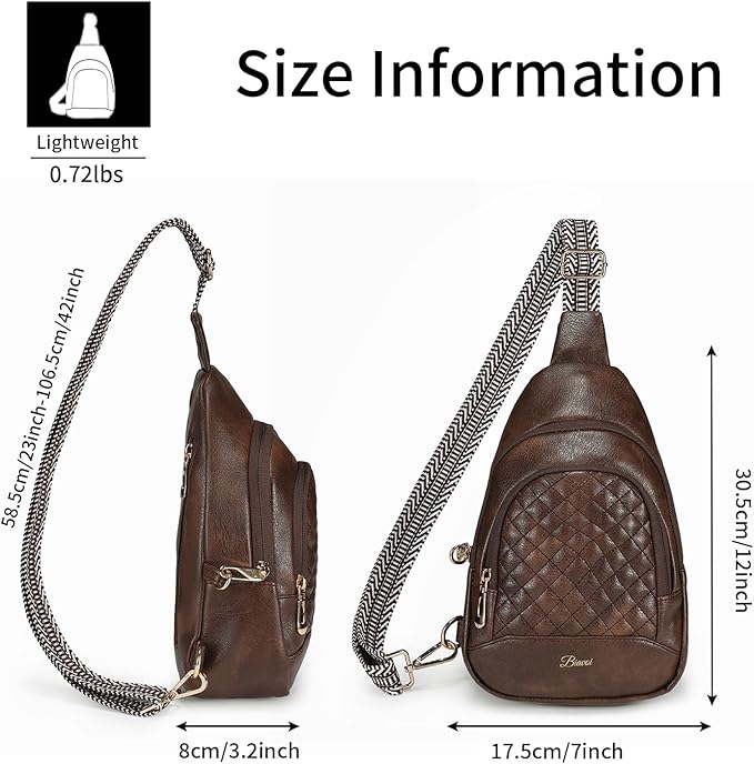 Crossbody Bags for Women Anti Theft Small Sling Handbag with Zipper Lock Vegan Leather RFID Blocking Chest Pure