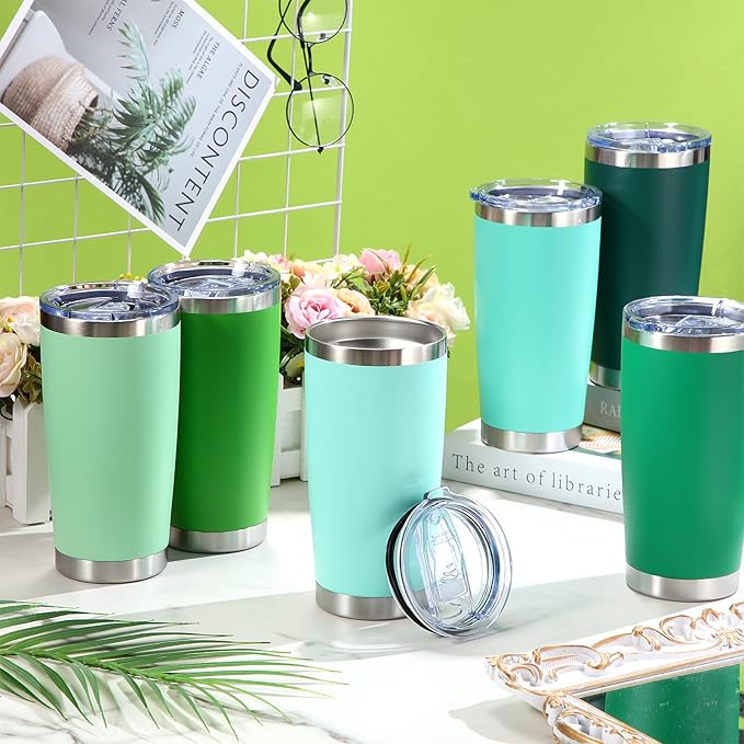 Sieral 36 Packs Stainless Steel Tumbler Bulk with Lid Vacuum Double Wall Insulated Travel Coffee Mug Powder Coated Tumbler Cup for Graduation Wedding Christmas Birthday Party(Cool Color, 20 oz)