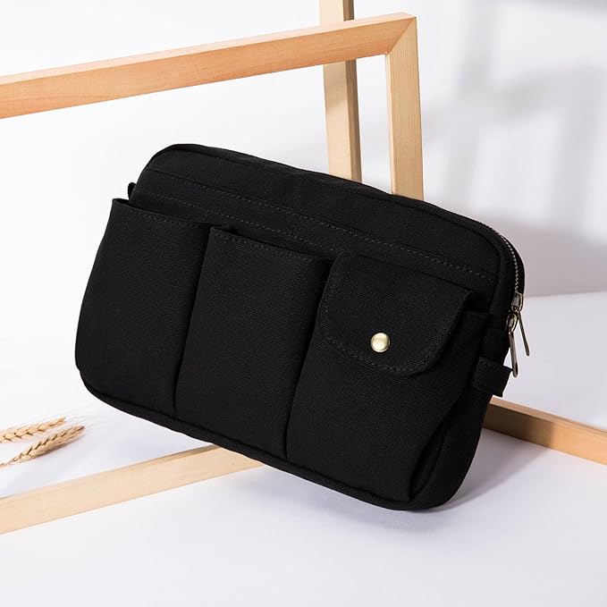 Storage Bag-arge Cosmetic Bag for Women, Travel Makeup Bag, Zip Up Bag, Cute Makeup Bag - Pure Cotton Canvas - Can be Suspended - Perfect Storage for Cosmetics