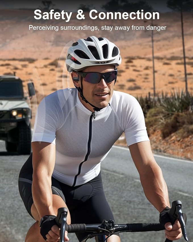 WamGra Open Ear Headphones,Bluetooth 5.3 Wireless Air Conduction Headphones Sport Earbuds,Powerful Sound, IPX5 Waterproof,10H Playtime,Clear Calls,18g Lightweight Earphones for Running & Cycling