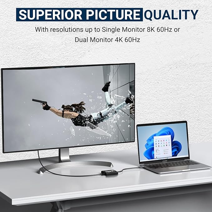 USB C to Dual DisplayPort Adapter Hub, Extended Dual 4K 60Hz Display Port Multi Monitors Splitter for Thunderbolt 3/4 and USB4 Compatible Dell XPS 13 15, Lenovo Yoga, Samsung Chromebook, HP, and More