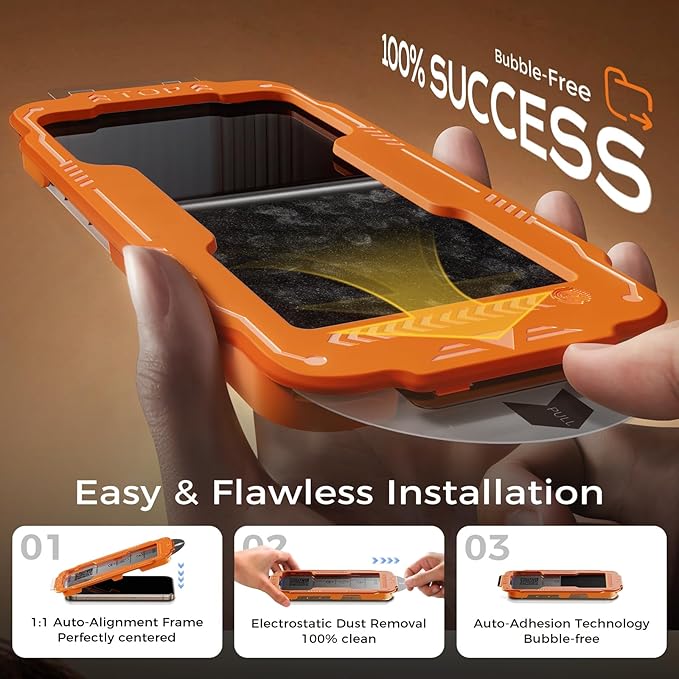 NeverBreak 9H+ Hardness for iPhone 16 Pro Screen Protector 12FT Military Grade Protection (Scratch, Shatter, Drop Resistance) 16Pro Tempered Glass Full Edge Coverage Case Friendly 6.3" 2 Pack