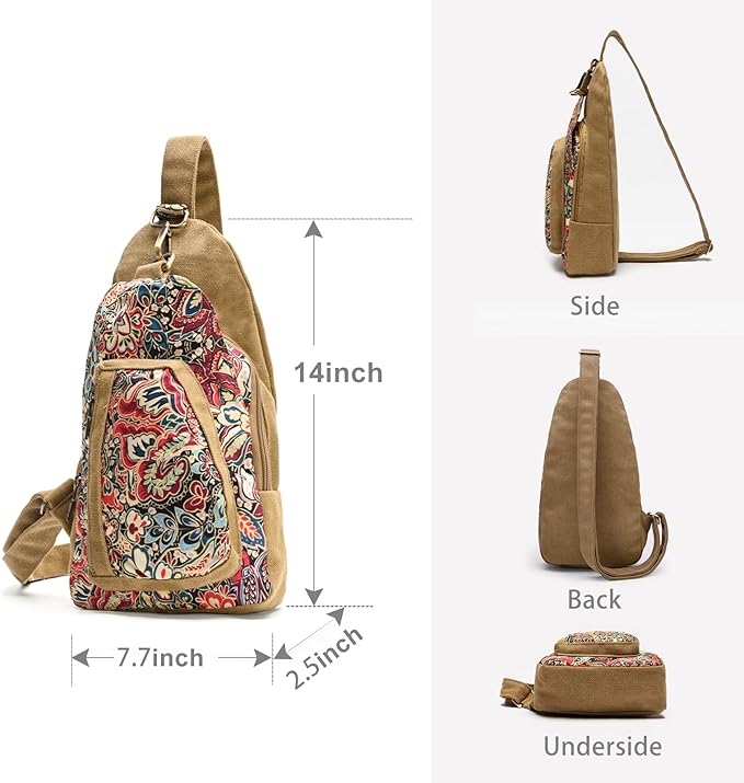 Black Butterfly Canvas Chest Bag, Small Chest Pack, Crossbody Bag for Travel, Inclined Shoulder Bag