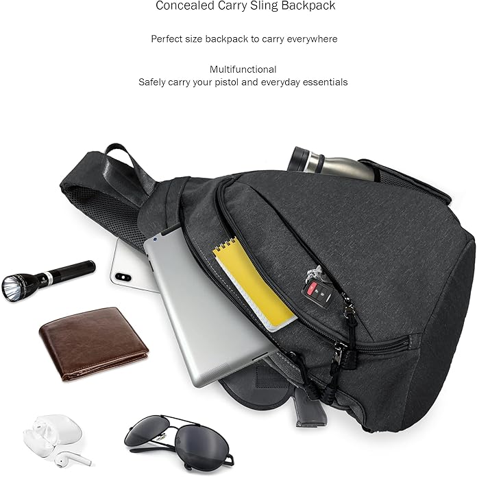 JESSIE & JAMES Peyton Crossbody Sling Backpack Concealed Carry Purse For Women Men Outdoor Chest Bag Shoulder Backpack