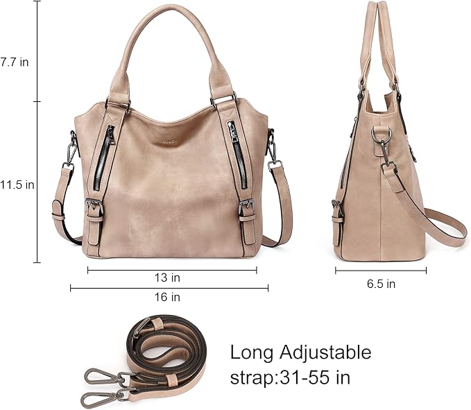 CLUCI Purses for Women Vegan Leather Handbags Tote Purse Shoulder Bag Large Ladies Hobo Bags