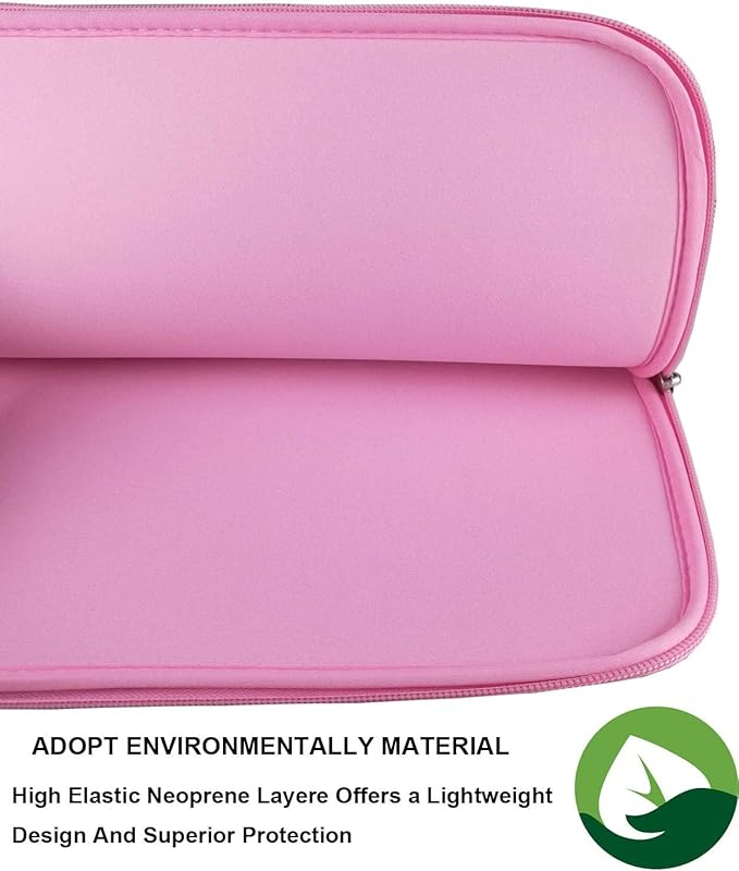 14 Inch Laptop Sleeve, Resistant Neoprene Laptop Sleeve/Notebook Computer Pocket Case/Tablet Briefcase Carrying Bag for 14 inch HP, Lenovo, Asus Notebook, Ultrabook, Pink