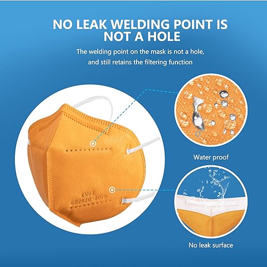 akgk KN95 Face Mask 50 PCS, Breathable Protection Masks, 5-Ply KN95 Masks, Cup Dust Safety Masks