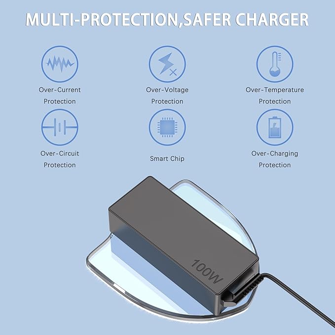 100W USB C Charger Fast Universal Laptop Charger, Compatible with Lenovo, Mac Book Pro/Air 16, 15, 14, 13 Inch, Lenovo ThinkPad, HP, Dell, Asus, Acer, Google Series Type C Power Cord