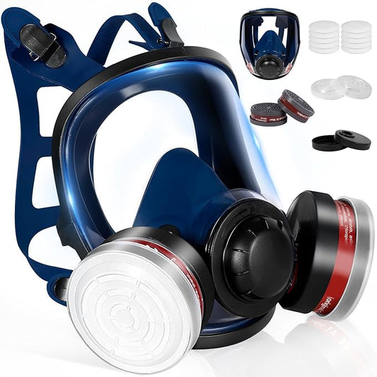 Respirator Mask, Reusable Face Respirators with Filters, Gas Masks Against Chemicals/Organic Vapor/Formaldehyde