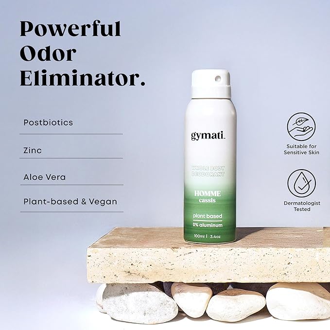 Fitness Deodorant Spray for Men - Aluminum-Free - All Day Ultimate Odor Protection - Built For Sweat - Air-Powered - Vegan & Plant-Based - Made in USA - Homme - 3.4oz Travel Size - 3 Pack