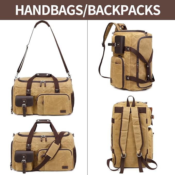 Travel Duffle Bag Weekender Bag with Shoe Compartment Overnight Bag for Men Travel Bag Carry On Lugguage Brown