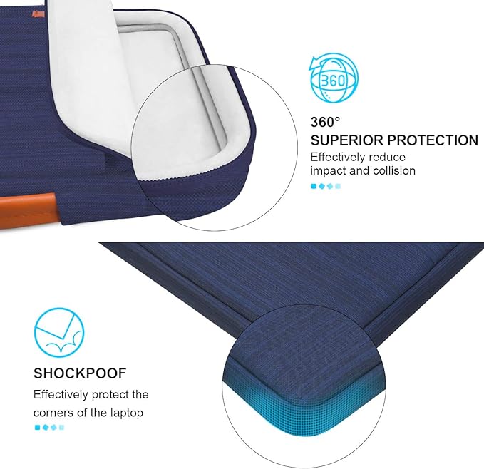 Lacdo 360° Protective Tablet Sleeve Case for 13 inch New iPad Air M3 M2 2025-2024, 13-inch New iPad Pro M4 2024, 12.9" iPad Pro 6 5 4 3 with Magic Keyboard Folio, Water-Resistant Tablet Case Bag, Blue