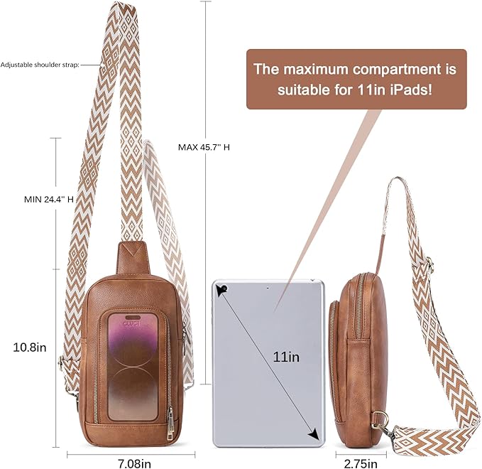 CLUCI Crossbody Bags for Women Men,Leather Sling Bag Cross Body Backpack for Woman Gifts for Women Birthday Unique