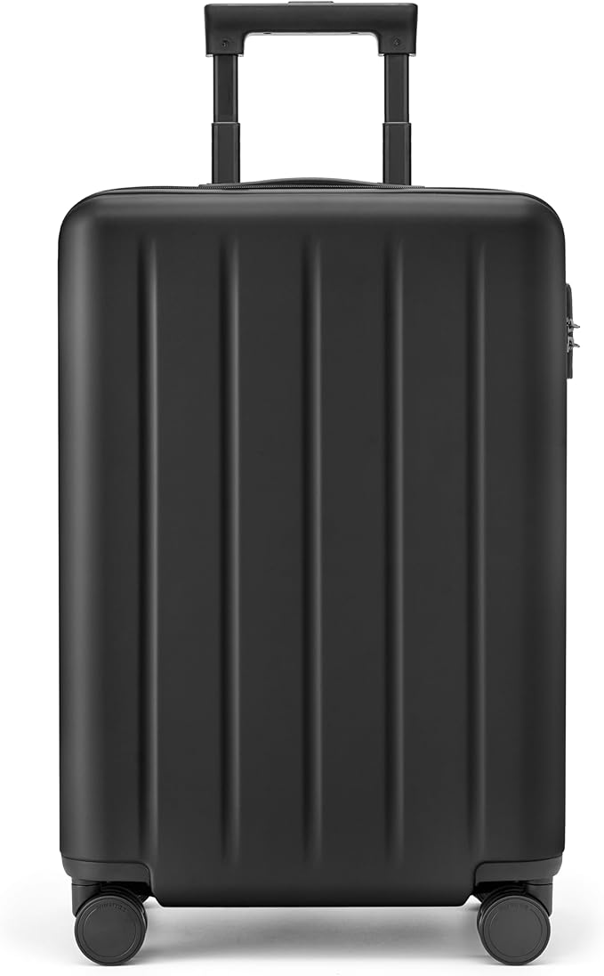 NINETYGO Carry On Suitcase, 20 Inch Carry-On Luggage with Double Spinner Wheels, Dry Wet Separate, PC Hard Case Suitcase, Lightweight Travel Luggage, TSA Approved (Black, Danube)