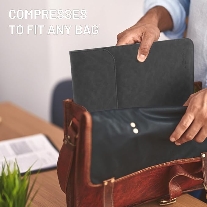 Allinside 13 inch Laptop Sleeve Case for with MacBook Air 13 2018–2025 (M2 A2681 M3 A3113 M4 A3240)/MacBook Pro 13 2016–2022 (A2251 A2289 A2338 M1 M2), PU Suede Leather Laptop Case Cover, Black