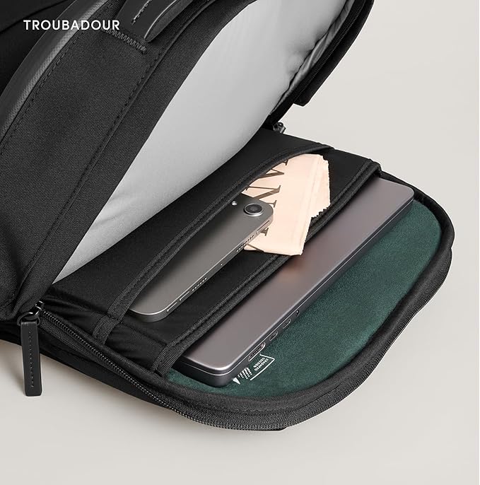 Troubadour Apex 4.0-22L Premium Laptop Backpack - Ergonomic & Water Resistant - Designed for Work and Travel - Black