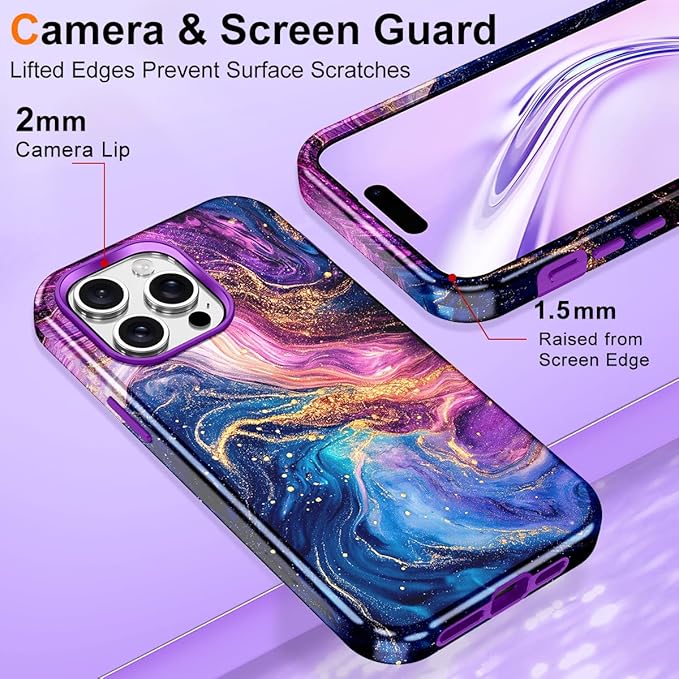 Btscase for iPhone 15 Pro Max Case [Compatible with Magsafe] [Military-Grade Drop Protection] Slim Anti-Scratch Smooth Touch TPU Bumper Shockproof Magnetic Phone Case for Women Girls Men, Purple