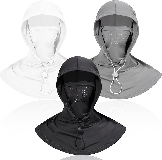 3 Pack Summer Balaclava Sun UV Protection Hood Breathable Full Head Mask Face Cover for Men Women Motorcycle Cycling Fishing