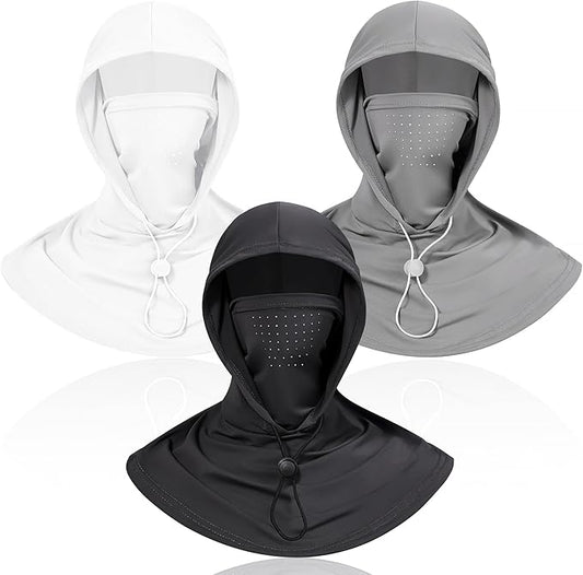 3 Pack Summer Balaclava Sun UV Protection Hood Breathable Full Head Mask Face Cover for Men Women Motorcycle Cycling Fishing