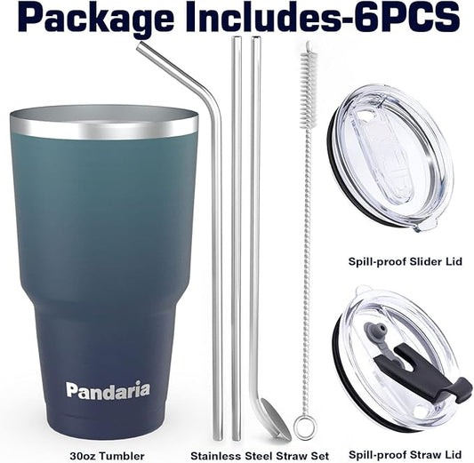 30 oz Tumbler Cup with Lids and Straws, 100% Leak-Proof, Cupholder Friendly Insulated Cup with Straw, Double Wall Powder Coated Stainless Steel Tumbler, Ideal Gift for All Occasions (Boss)