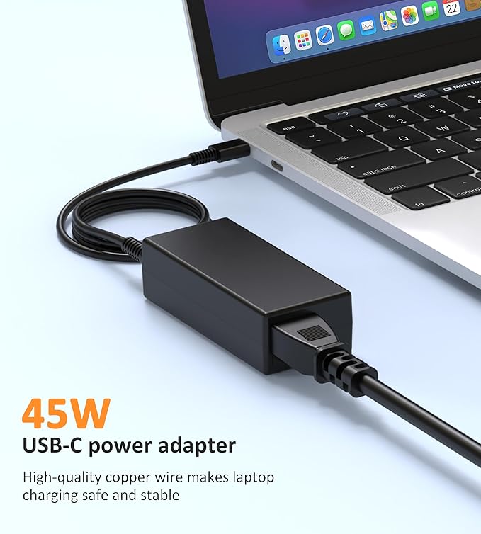 45W Chromebook Charger USB C Type C Replacement for Chromebook X360 14 14-ca051wm 14-ca052wm 14-ca091wm ca061dx 14-ca0061dx 14-ca060nr 14-ca020nr 14-ca043cl Power Supply Adapter