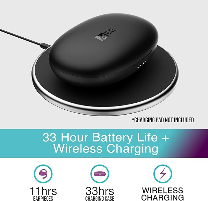 MEE audio AirHooks Pro True Wireless Open Ear Sports Headphones Bluetooth Earbuds - Comfortable Sweatproof Non-Isolating Headset Earphones for Safer Workouts & Running