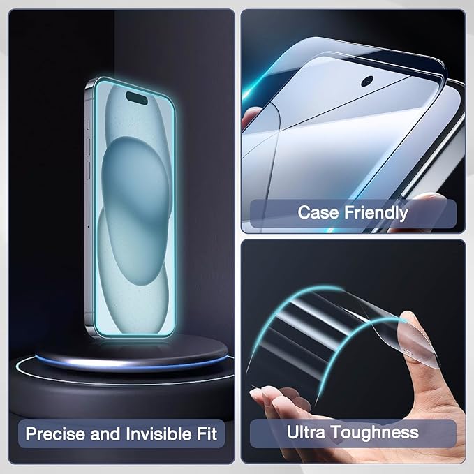 2-Pack Matte Screen Protector for iPhone 17 Pro Max 6.9-inch, 9H Tempered Glass, Full Coverage, Anti-Fingerprint, Auto Dust-Elimination, No Bubble, Easy Installation