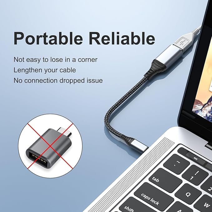 ROTOPATA USB C to USB Adapter, 2 Pack Type C Male to USB 3.1 Female OTG Cable Converter, 5 Gbps High Speed, USB Adapter Compatible with MacBook Air Pro, Samsung Galaxy, Grey